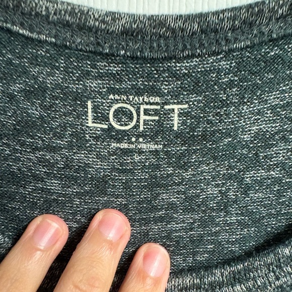 Ann Taylor LOFT Heathered Green Mini Dress W/ Adjustable Waist Size Large - Picture 2 of 4